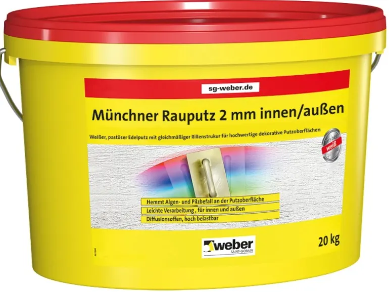 Weber Münchner Rauputz 2 mm Körnung Innen und Außen 20 kg pastös