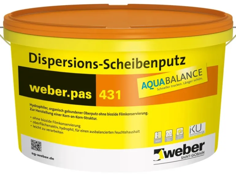 weber.pas 431 Aquabalance Dispersions-Scheibenputz 2 mm 25 kg
