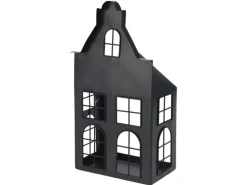 Weihnachts-Deko Laternenhaus Eisen 21 cm x 14 cm x 41 cm Schwarz 2-fach Sortiert