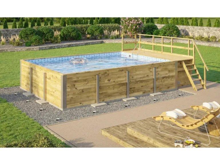 Weka Massivholzpool 595 Gr.2 490 x 644 x 203 cm Blau Mosaik