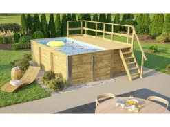 Weka Massivholzpool 595 Gr.1 490 x 309 x 203 cm Blau Mosaik