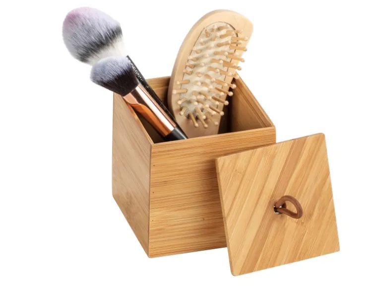 Wenko Bambus Box Terra S mit Deckel 0.45 l Bambus 9 x 9 x 9 cm natur