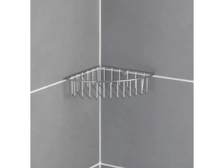 Wenko Eckablage Genola zur Wandmontage Stahl 26 x 5.5 x 20 cm Chrom