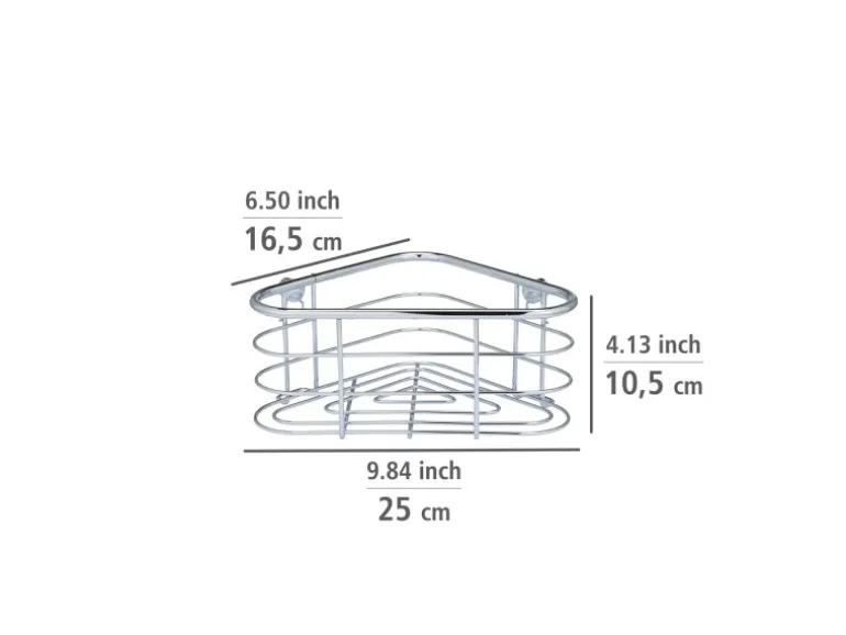 Wenko Eckablage Trestina 25 cm x 10,5 cm 16,5 cm Edelstahl Silber Glänzend