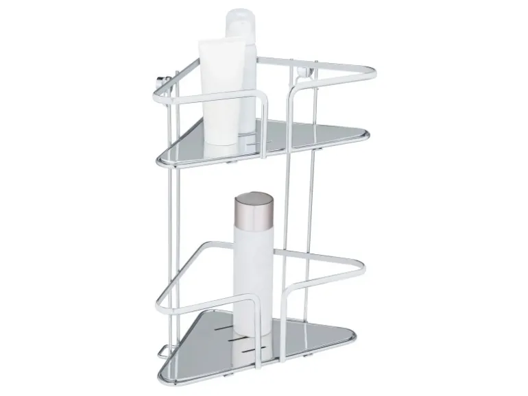 WENKO Eckregal Termoli Edelstahl 2 Etagen