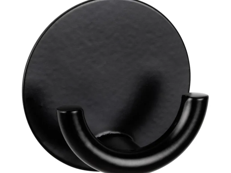 Wenko Edelstahl-Wandhaken Rondo Selbstklebend Ø 5,3 cm x 2,5 cm Schwarz