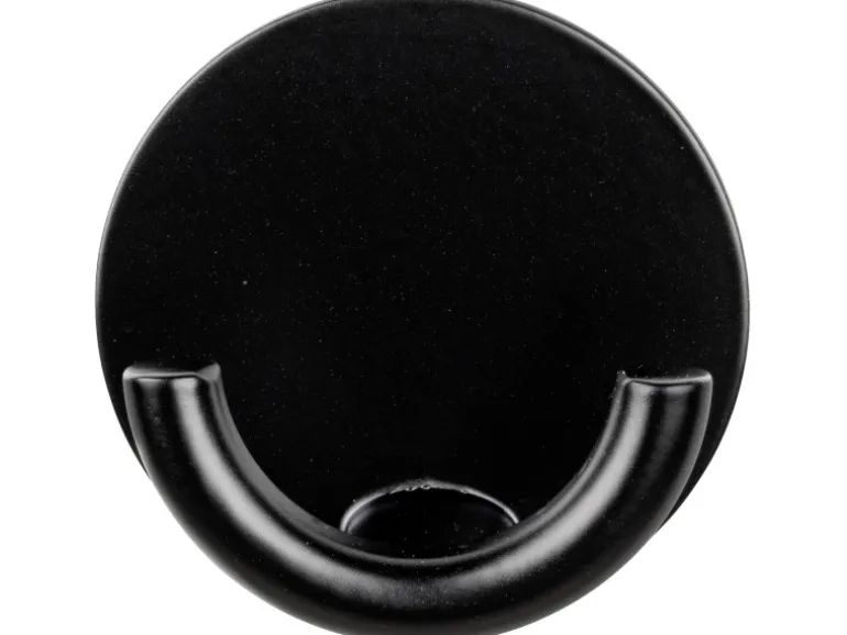 Wenko Edelstahl-Wandhaken Rondo Selbstklebend Ø 5,3 cm x 2,5 cm Schwarz