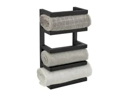 Wenko Handtuchregal Fondiro Schwarz Matt aus Lackiertem Stahl