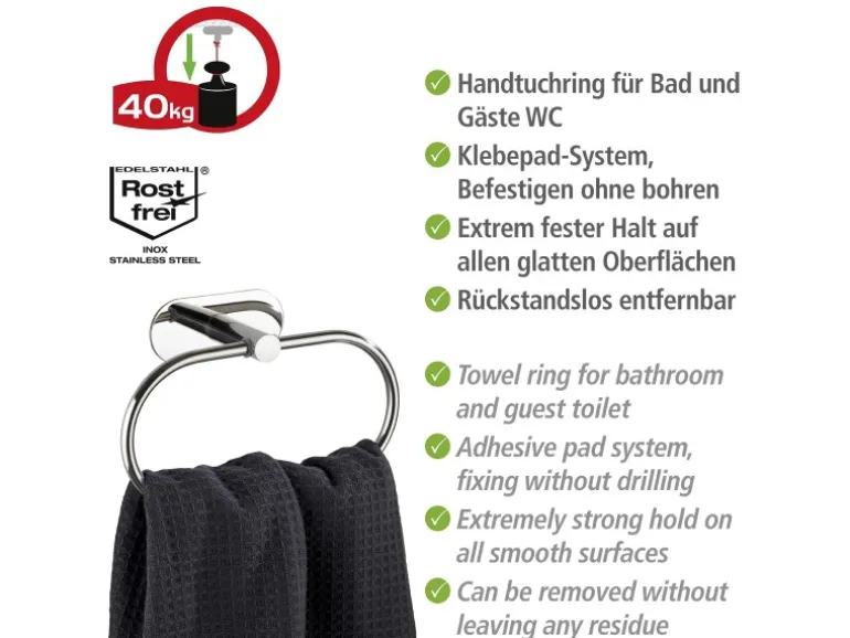 Wenko Handtuchring Turbo-Loc Edelstahl Orea Shine