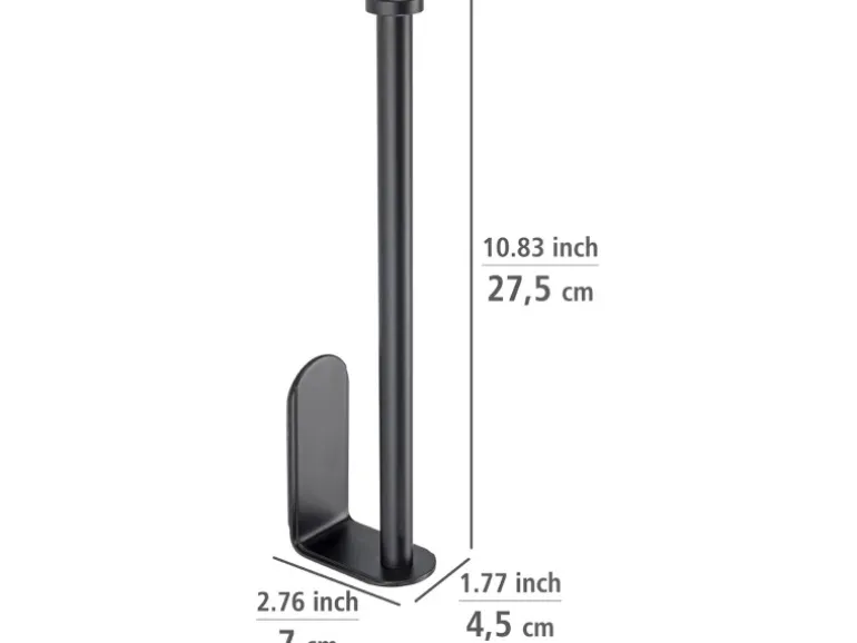 Wenko Küchenrollenhalter Nio Selbstklebend 27,5 cm x 4,5 cm x 7 cm Schwarz