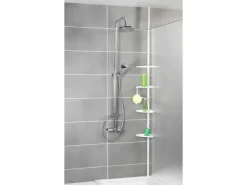 Wenko Teleskop-Duschecke Compact Aluminium Weiß
