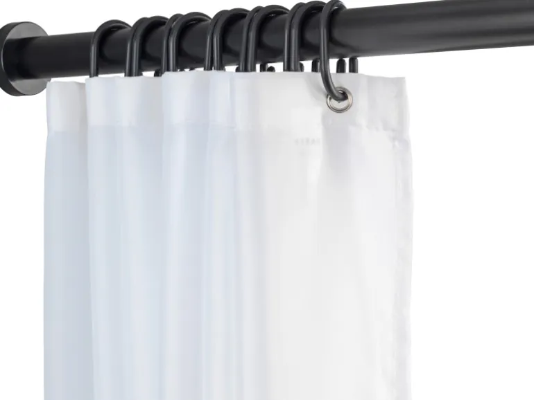 Wenko Teleskop-Duschvorhangstange Luz ausziehbar rostfrei 70 cm - 115 cm Schwarz