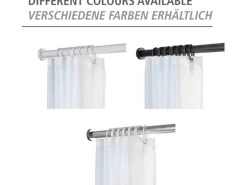 Wenko Teleskop-Duschvorhangstange Luz ausziehbar rostfrei 110 cm - 185 cm Weiß