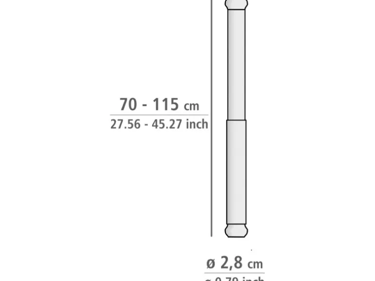 Wenko Teleskop-Duschvorhangstange Luz ausziehbar rostfrei 70 cm - 115 cm Chrom