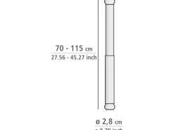 Wenko Teleskop-Duschvorhangstange Luz ausziehbar rostfrei 70 cm - 115 cm Weiß