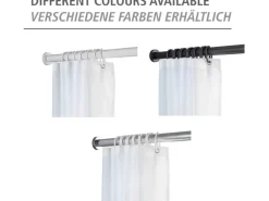 Wenko Teleskop-Duschvorhangstange Luz ausziehbar rostfrei 70 cm - 115 cm Weiß