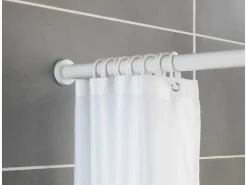 Wenko Teleskop-Duschvorhangstange Luz ausziehbar rostfrei 70 cm - 115 cm Weiß