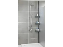 Wenko Teleskop-Eckregal Villata mit 3 Körben 28 x 20,5 x 275 cm Schwarz-Grau