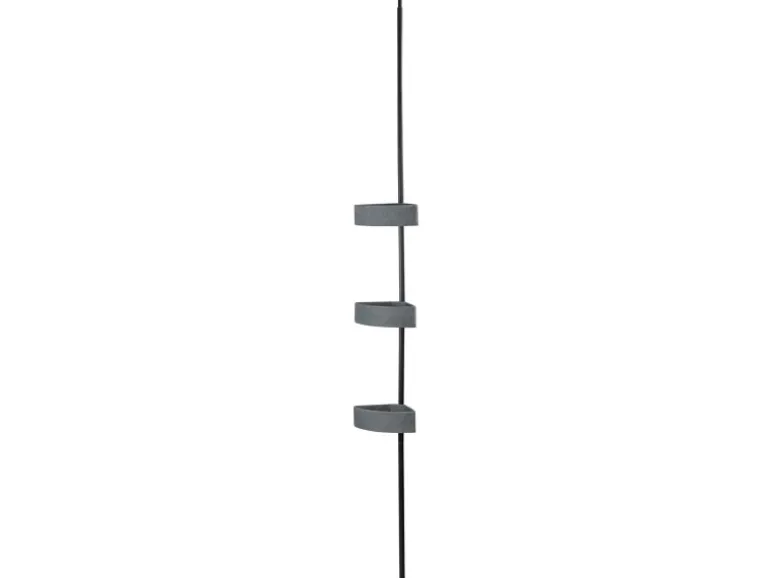 Wenko Teleskop-Eckregal Villata mit 3 Körben 28 x 20,5 x 275 cm Schwarz-Grau