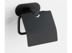 Wenko Turbo-Loc Edelstahl Toilettenpapierhalter Orea Black Matt 14 x 12.5 x 7 cm