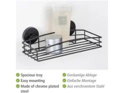 Wenko Wandablage Vacuum-Loc Schwarz