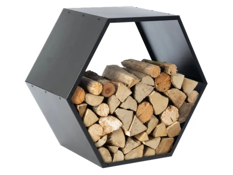 Westmann Stahl Kaminholzregal Biene Schwarz 88x45x77 cm