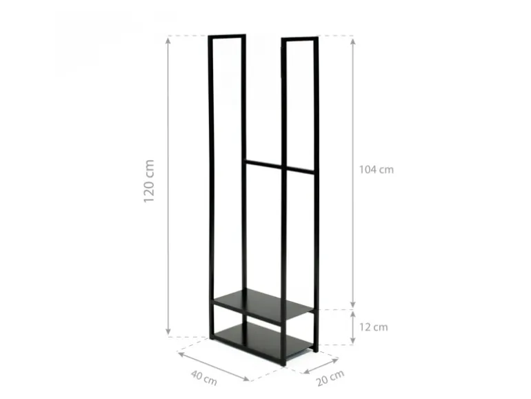 Westmann Stahl Kaminholzregal Porthos Schwarz 40x20x120 cm