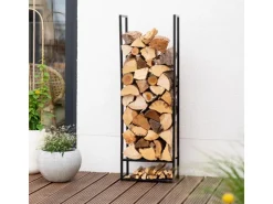 Westmann Stahl Kaminholzregal Porthos Schwarz 40x20x120 cm