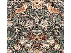 William Morris at Home Vliestapete Strawberry Thief 10 m x 52 cm Grau FSC®