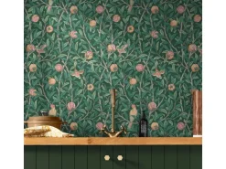 William Morris at Home Vliestapete Bird & Pomegranate 10 m x 52 cm Grün FSC®