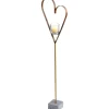 Windlicht Herz mit Betonfuß 140 cm x 17 cm x 36 cm Metall Rosteffekt