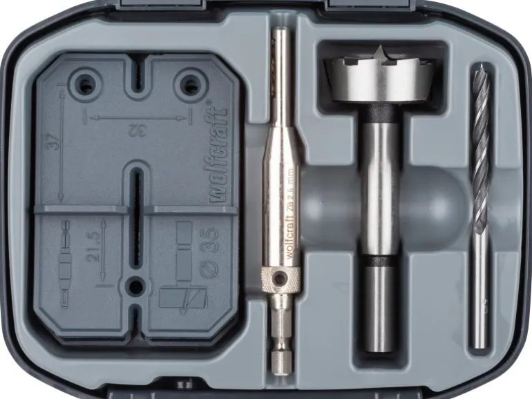 wolfcraft Scharnierloch-Set, Ø 35 mm 5-teilig