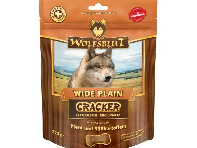 Wolfsblut Hunde-Belohnungssnacks Wide Plain Cracker Pferd und Süßkartoffeln 225
