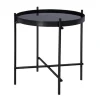 WOMO-DESIGN Beistelltisch 43 x 45 cm in Schwarz aus Metall und Glas
