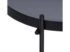 WOMO-DESIGN Beistelltisch 43 x 45 cm in Schwarz aus Metall und Glas