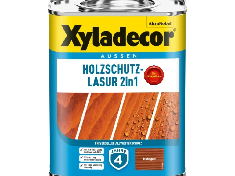 Xyladecor Holzschutz-Lasur 2in1 Mahagoni matt 750 ml