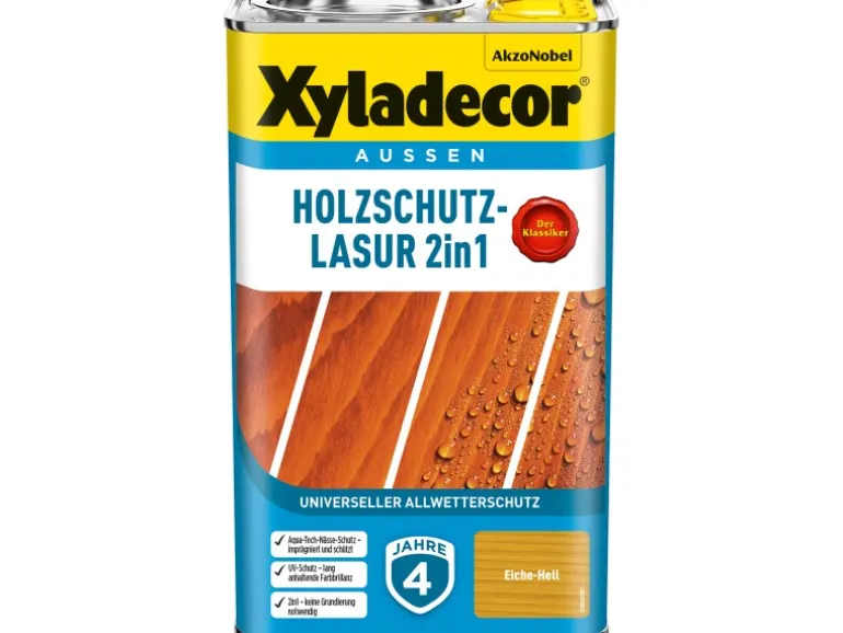 Xyladecor Holzschutz-Lasur 2in1 Eiche-Hell matt 2,5 l