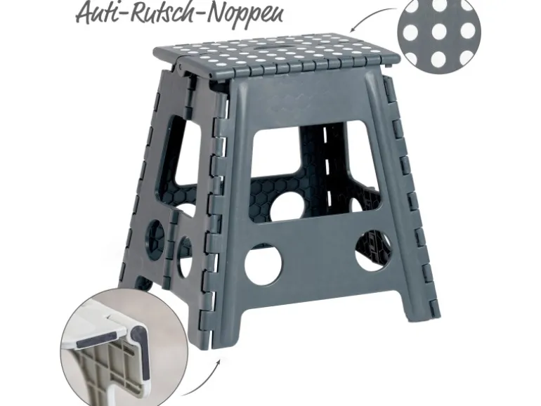 Zeller Klapphocker Kunststoff Anthrazit