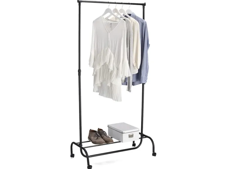 Zeller Rollkleiderständer Metall/Kunststoff 86 x 43 x 108-175 cm Schwarz