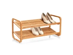 Zeller Schuhregal mit 2 Ablagen Bambus 74 cm x 33 cm x 33 cm
