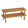 Zeller Schuhregal mit 2 Ablagen Bambus 70 cm x 26 cm x 30 cm