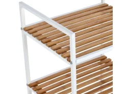 Zeller Standregal mit 4 Ablagen Bambus/Metall 95 cm x 33 cm x 39 cm Weiß
