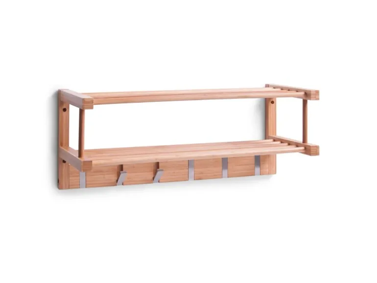 Zeller Wandgarderobe Bambus 60 cm x 24 cm x 24 cm
