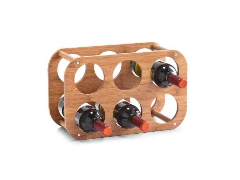Zeller Weinregal Bambus für 6 Flaschen 16 cm x 24 cm x 38 cm Natur