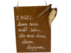 ZGM Rost Deko Spruchtafel mit Engelsflügeln